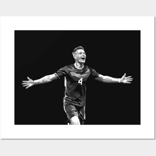 scott mctominay Scotland fan art in greyscale Posters and Art